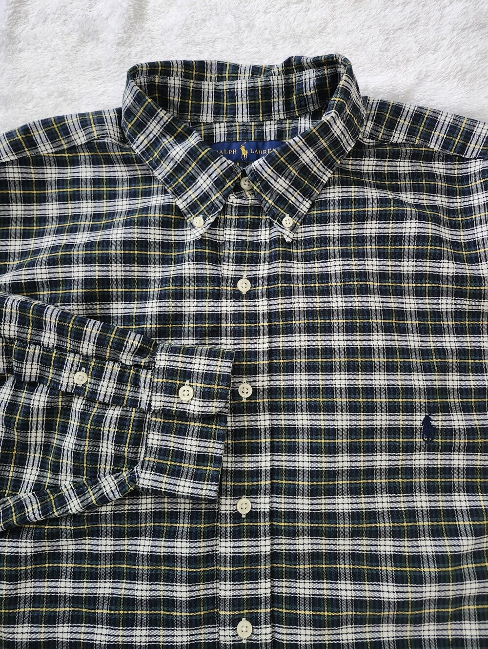 POLO RALPH LAUREN Men's Size 2XB Oxford Cotton Plaid Button Down Shirt | Preppy